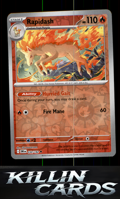 Reverse Holofoil Rapidash - 030/182 030/182 Pokemon Uncommon SV10: Destined Riva