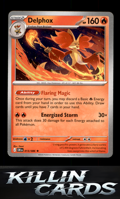 Delphox 013/086 Pokemon Rare ME04: Chaos Rising Card NM