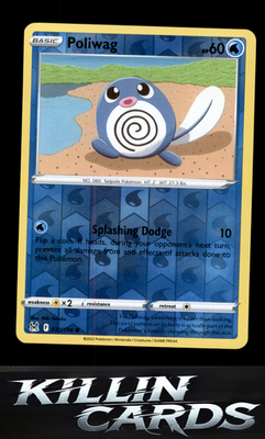 Reverse Holofoil Poliwag 030/196 Pokemon Common SWSH11: Lost Origin Card NM