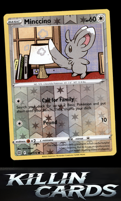 Reverse Holofoil Minccino 124/172 Pokemon Common SWSH09: Brilliant Stars Card NM