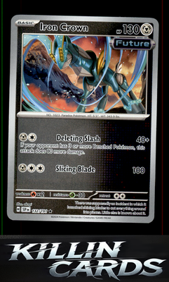 Reverse Holofoil Iron Crown 132/191 Pokemon Rare SV08: Surging Sparks Card NM