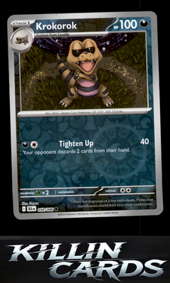 Reverse Holofoil Krokorok 058/086 Pokemon Common SV: Black Bolt Card NM