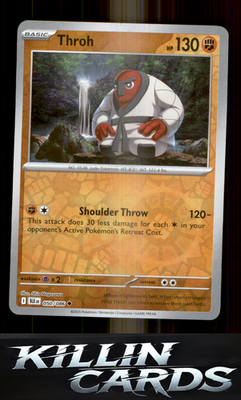 Reverse Holofoil Throh 050/086 Pokemon Uncommon SV: Black Bolt Card NM