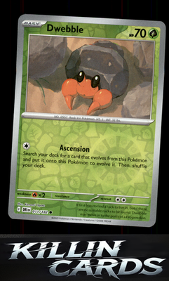Reverse Holofoil Dwebble 011/182 Pokemon Common SV10: Destined Rivals Card NM