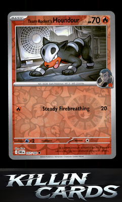 Reverse Holofoil Team Rocket's Houndour 037/182 Pokemon Common SV10: Destined Ri