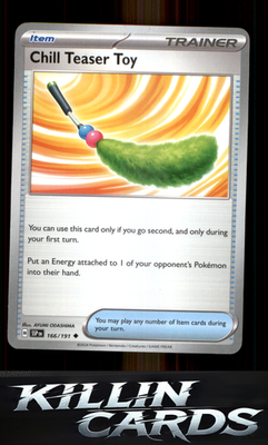 Chill Teaser Toy 166/191 Pokemon Uncommon SV08: Surging Sparks Card NM