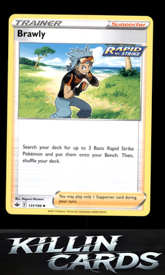 Brawly 131/198 Pokemon Uncommon SWSH06: Chilling Reign Card NM