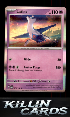 Latios 073/182 Pokemon Rare SV04: Paradox Rift Card NM