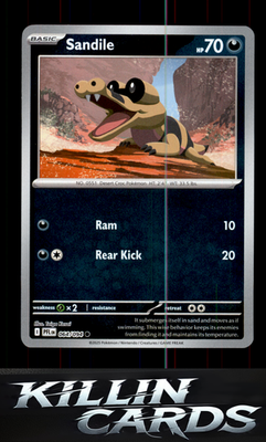 Reverse Holofoil Sandile 064/094 Pokemon Common ME02: Phantasmal Flames Card NM