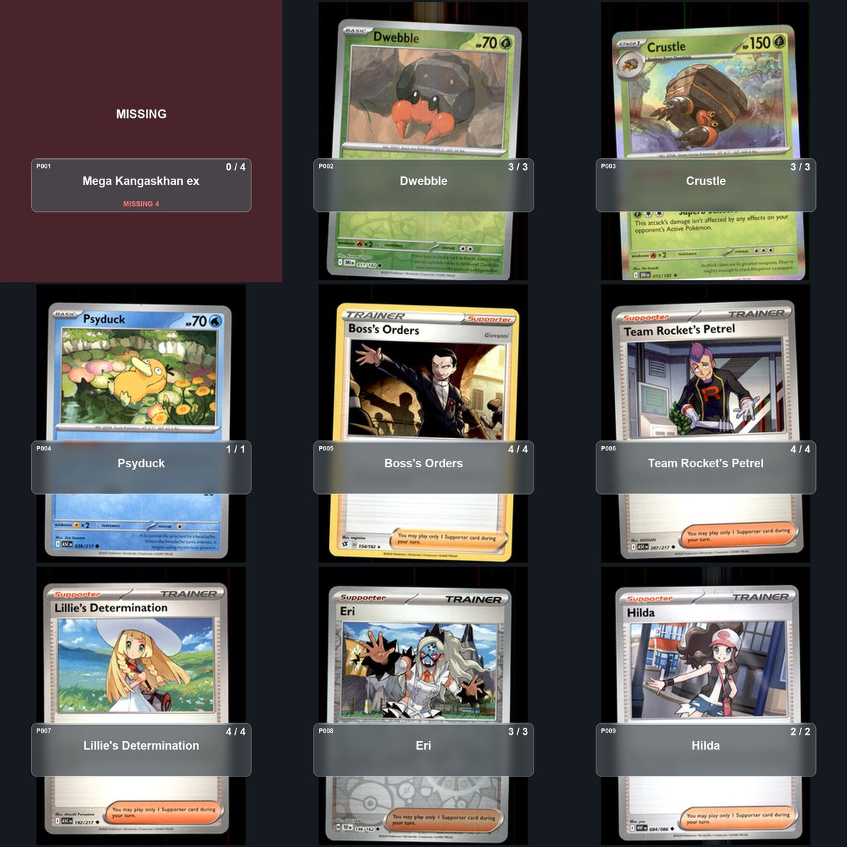 Partial Pokemon TCG NAIC 2026, New Orleans Crustle Decklist 52 Cards Deck