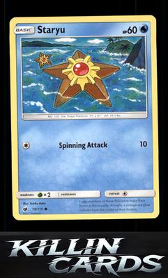 Staryu 15/111 Pokemon Common SM - Crimson Invasion Card NM