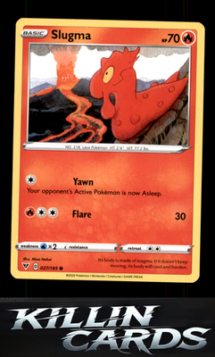 Slugma 027/185 Pokemon Common SWSH04: Vivid Voltage Card NM
