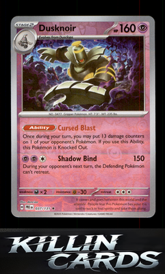 Reverse Holofoil Dusknoir 037/131 Pokemon Rare SV: Prismatic Evolutions Card NM