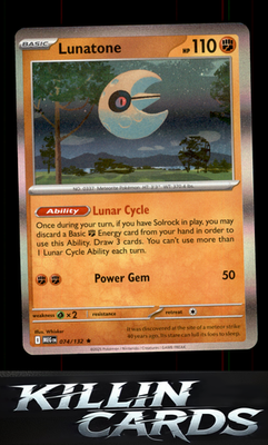 Lunatone 074/132 Pokemon Rare ME01: Mega Evolution Card NM