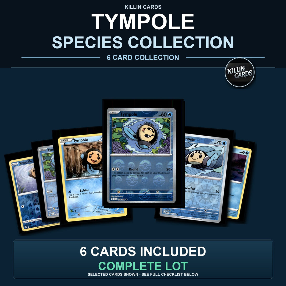 Pokemon TCG Tympole Species Collection 6 Different Cards
