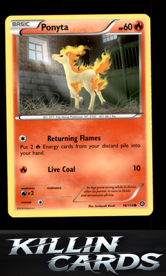 Ponyta 16/114 Pokemon Common XY - Steam Siege Card NM