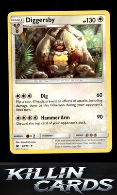 Diggersby 88/111 Pokemon Uncommon SM - Crimson Invasion Card NM