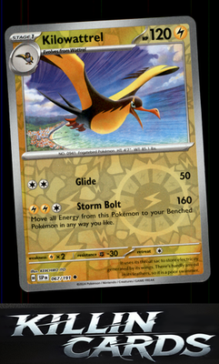 Reverse Holofoil Kilowattrel 067/191 Pokemon Uncommon SV08: Surging Sparks Card