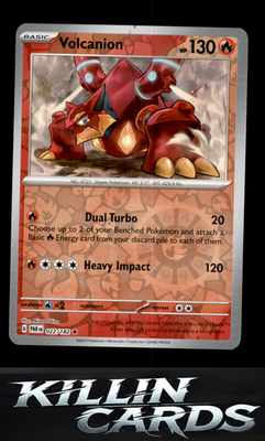Reverse Holofoil Volcanion 022/182 Pokemon Rare SV04: Paradox Rift Card NM