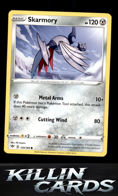 Skarmory 120/189 Pokemon Common SWSH03: Darkness Ablaze Card NM