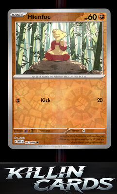 Reverse Holofoil Mienfoo 052/086 Pokemon Common SV: White Flare Card NM