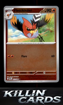 Reverse Holofoil Fletchinder 013/088 Pokemon Common ME03: Perfect Order Card NM