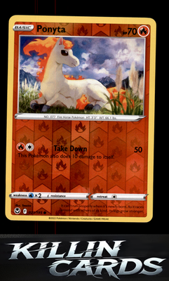 Reverse Holofoil Ponyta 021/195 Pokemon Common SWSH12: Silver Tempest Card NM