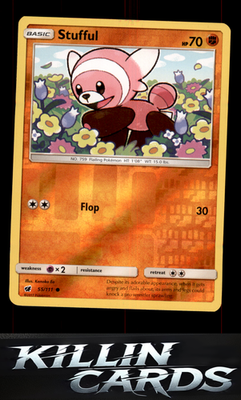 Reverse Holofoil Stufful 55/111 Pokemon Common SM - Crimson Invasion Card NM
