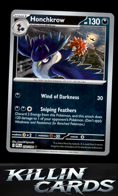 Reverse Holofoil Honchkrow 058/094 Pokemon Uncommon ME02: Phantasmal Flames Card