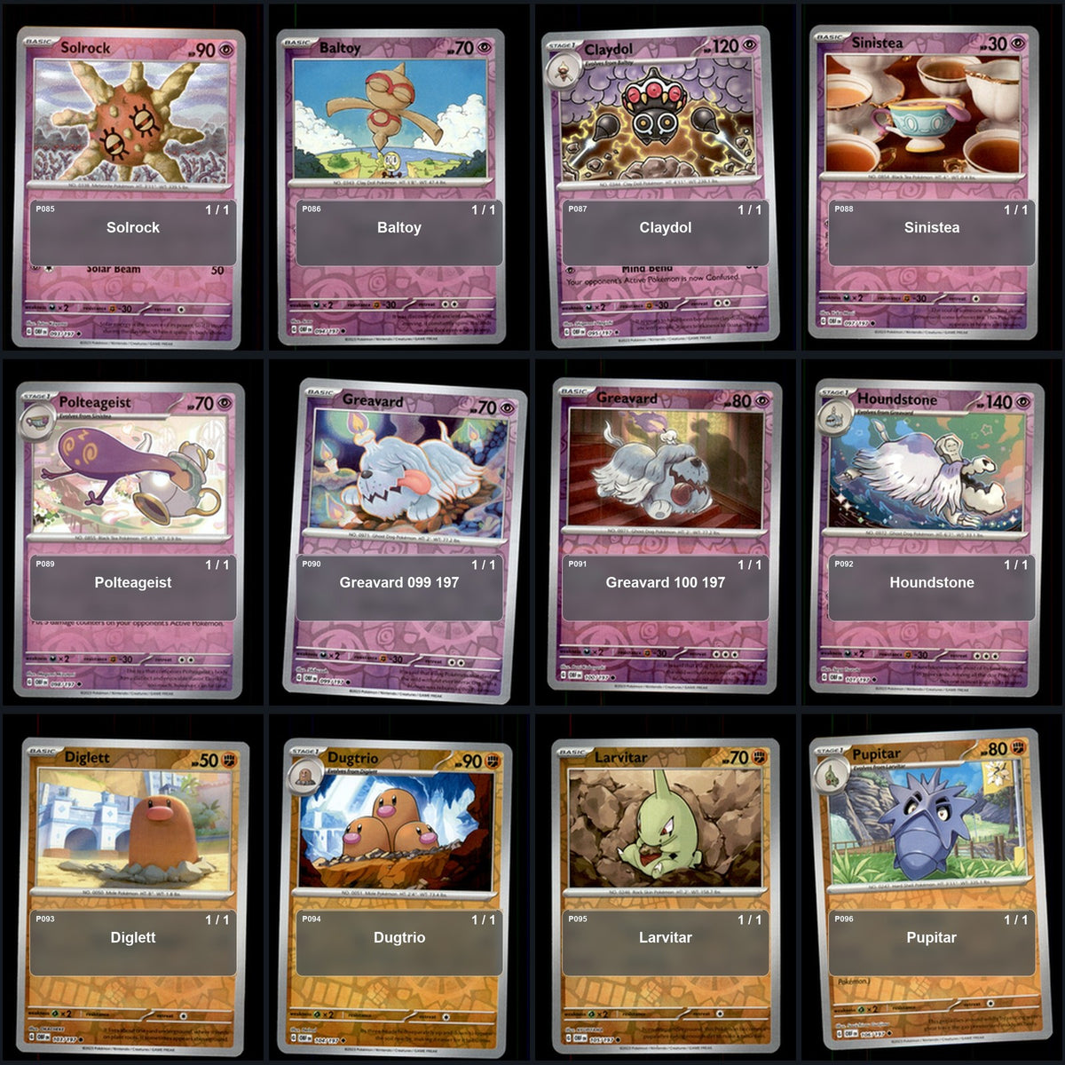 Pokemon TCG SV03: Obsidian Flames Reverse Holo Master Set 163 Reverse Holo Card