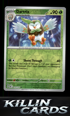 Reverse Holofoil Dartrix 014/197 Pokemon Uncommon SV03: Obsidian Flames Card NM