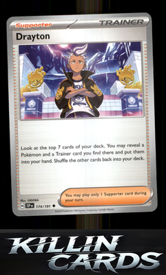 Drayton - 174/191 174/191 Pokemon Uncommon SV08: Surging Sparks Card NM