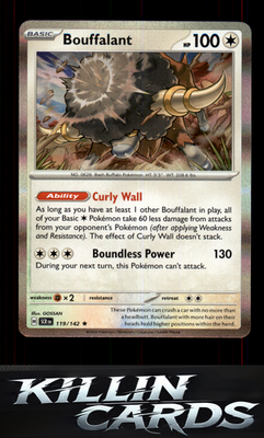 Bouffalant 119/142 Pokemon Rare SV07: Stellar Crown Card NM