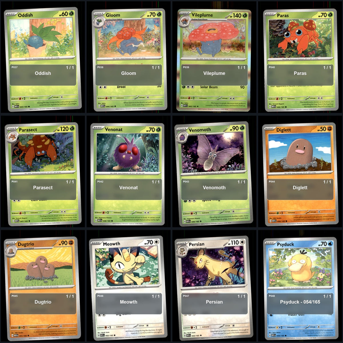 Pokemon TCG SV: Scarlet & Violet 151 C/UC/R Standard Set 147 Cards