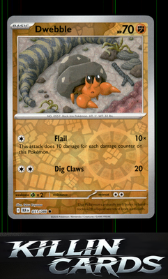 Reverse Holofoil Dwebble 051/086 Pokemon Common SV: Black Bolt Card NM