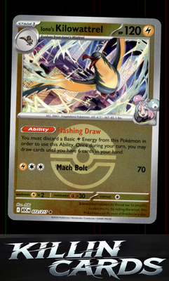 Reverse Holofoil Iono's Kilowattrel (Energy Symbol Pattern) 072/217 Pokemon Rare