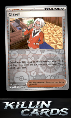 Reverse Holofoil Clavell 177/193 Pokemon Common SV02: Paldea Evolved Card NM