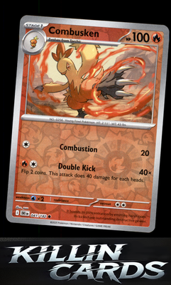 Reverse Holofoil Combusken 041/182 Pokemon Common SV10: Destined Rivals Card NM