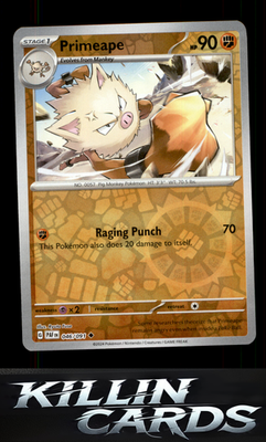 Reverse Holofoil Primeape - 046/091 046/091 Pokemon Uncommon SV: Paldean Fates C