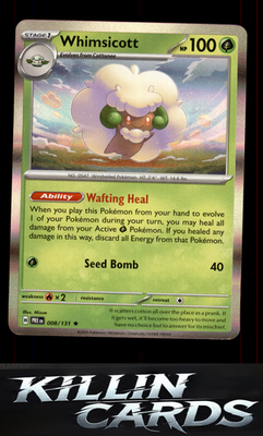 Whimsicott 008/131 Pokemon Rare SV: Prismatic Evolutions Card NM