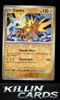 Reverse Holofoil Zapdos 065/167 Pokemon Rare SV06: Twilight Masquerade Card NM