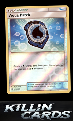 Reverse Holofoil Aqua Patch 119/145 Pokemon Uncommon SM - Guardians Rising Card