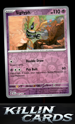 Reverse Holofoil Sigilyph 081/191 Pokemon Common SV08: Surging Sparks Card NM