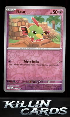 Reverse Holofoil Natu 071/182 Pokemon Common SV04: Paradox Rift Card NM