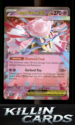 Mega Diancie ex 041/094 Pokemon Double Rare ME02: Phantasmal Flames Card NM