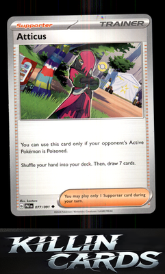 Atticus 077/091 Pokemon Uncommon SV: Paldean Fates Card NM