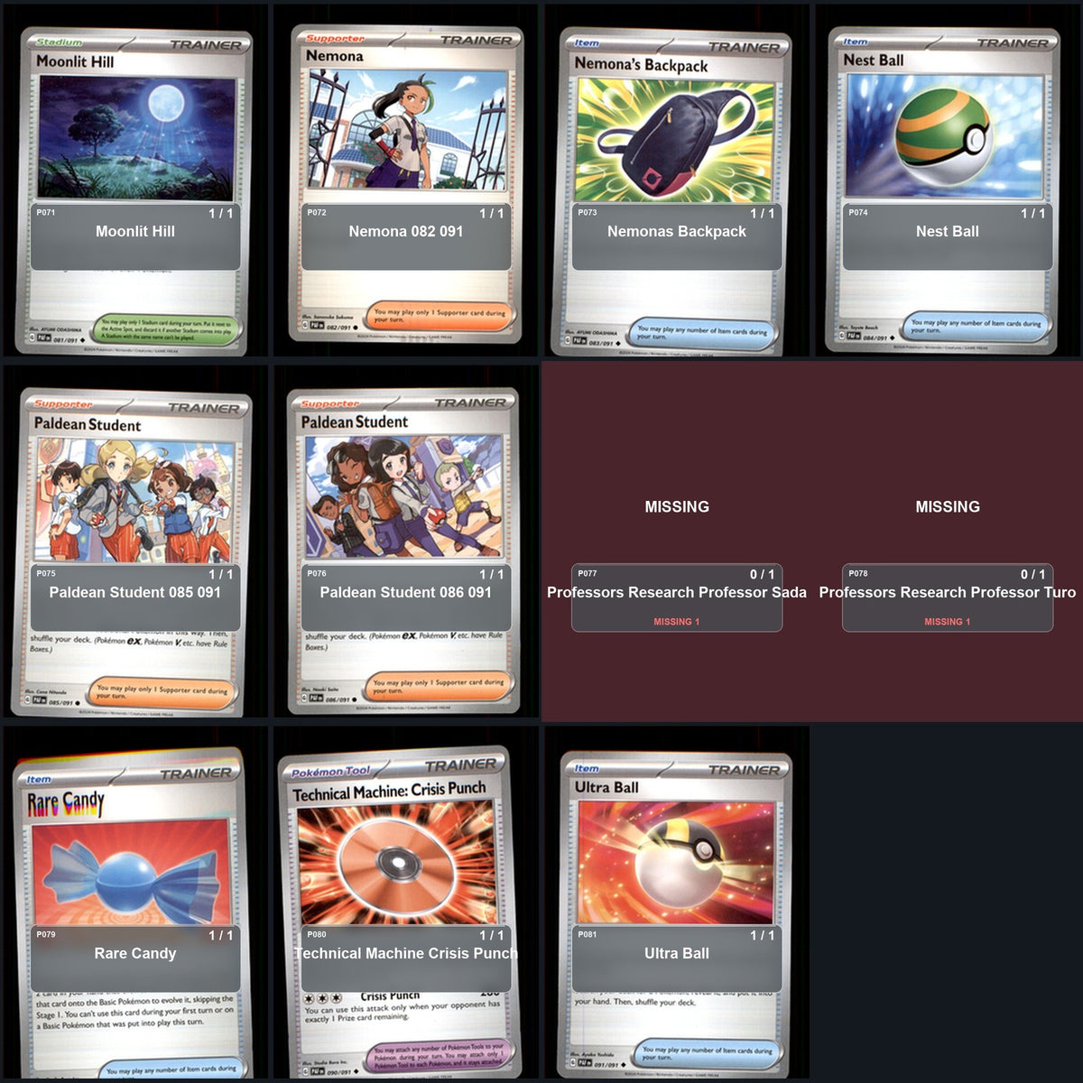Pokemon TCG SV: Paldean Fates C/UC/R Standard Set 41 Cards