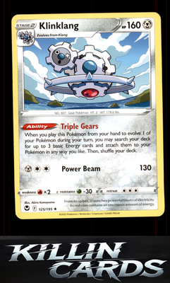 Klinklang 125/195 Pokemon Rare SWSH12: Silver Tempest Card NM
