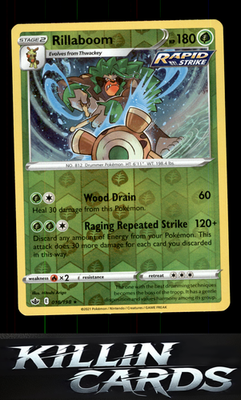 Reverse Holofoil Rillaboom 018/198 Pokemon Holo Rare SWSH06: Chilling Reign Card