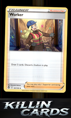 Worker 167/195 Pokemon Uncommon SWSH12: Silver Tempest Card NM